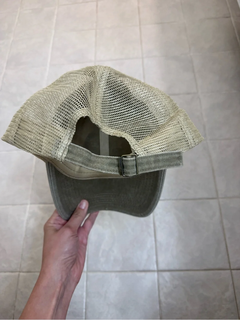 Source Unknown Olive Green 'I'd Rather Be Thrifting' Floral Cap
